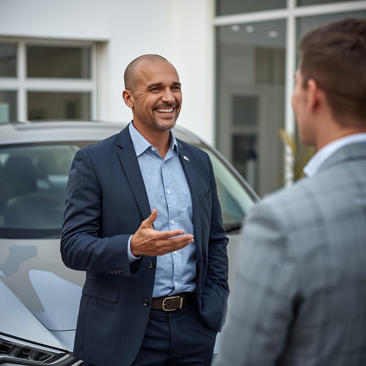 KFZ-Sachverständiger erklärt dem Fahrzeughalter verständlich die nächsten Schritte zur Schadensregulierung.